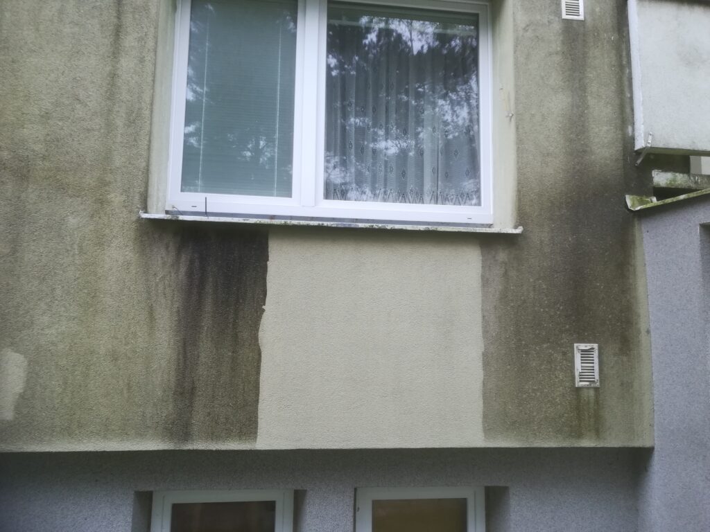 Čištění fasády - ukázka